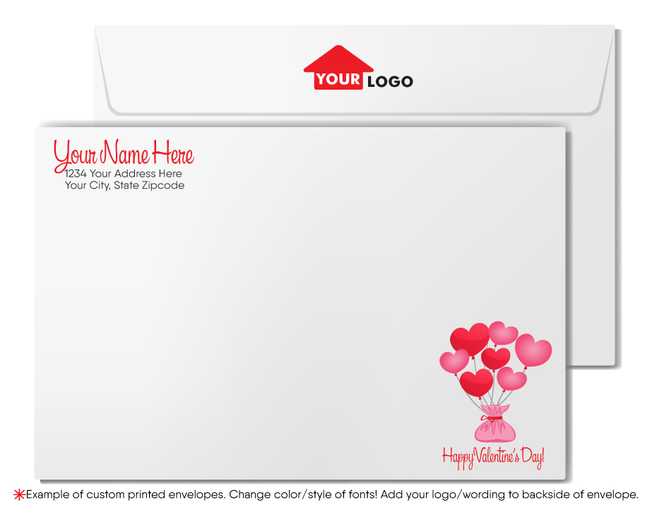 Client Retro Pink House Happy Valentine's Day Greeting Cards for Professional Realtors®