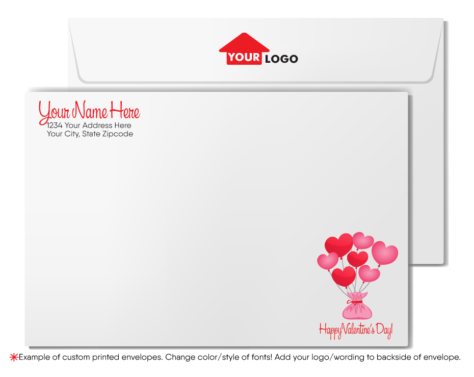 Cute Client Retro Pink House Happy Valentine's Day Cards for Realtors®