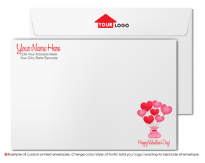 Client Retro Pink House Happy Valentine's Day Greeting Cards for Professional Realtors®