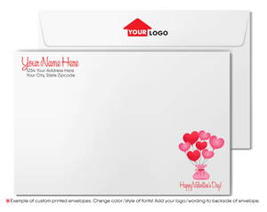Digital Retro Pink House with Hearts Happy Valentine's Day Cards for Realtors®
