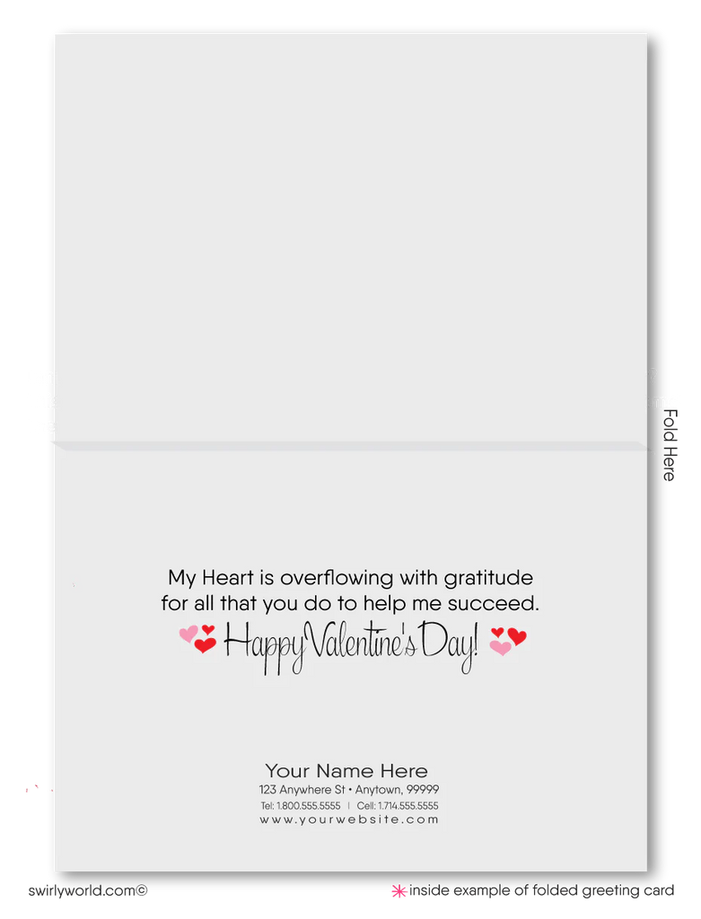 Digital Cute Retro Atomic Modern Pink Hearts Valentine's Day Cards for Business
