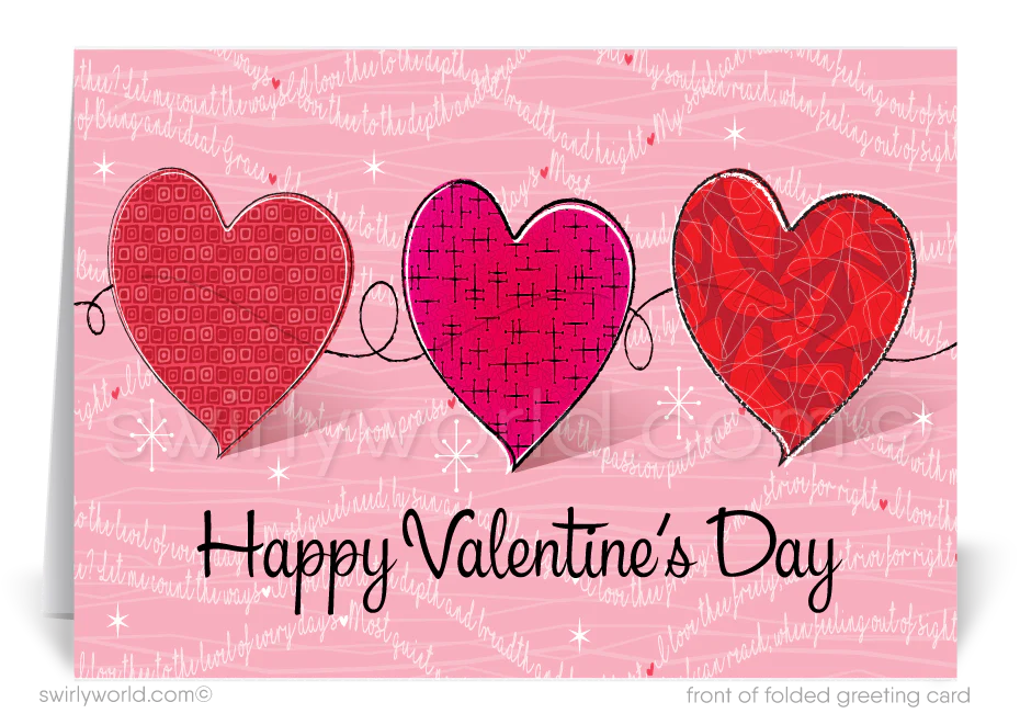 Retro Mid-Century Modern Valentine's Day Cards for Business