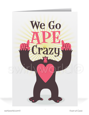 Ape Crazy For Your Business Valentine's Day Greeting Card