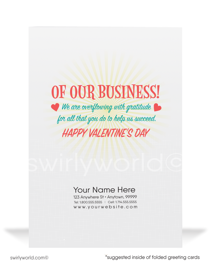 "Heart Of Our Business" Happy Valentine Cards for Clients