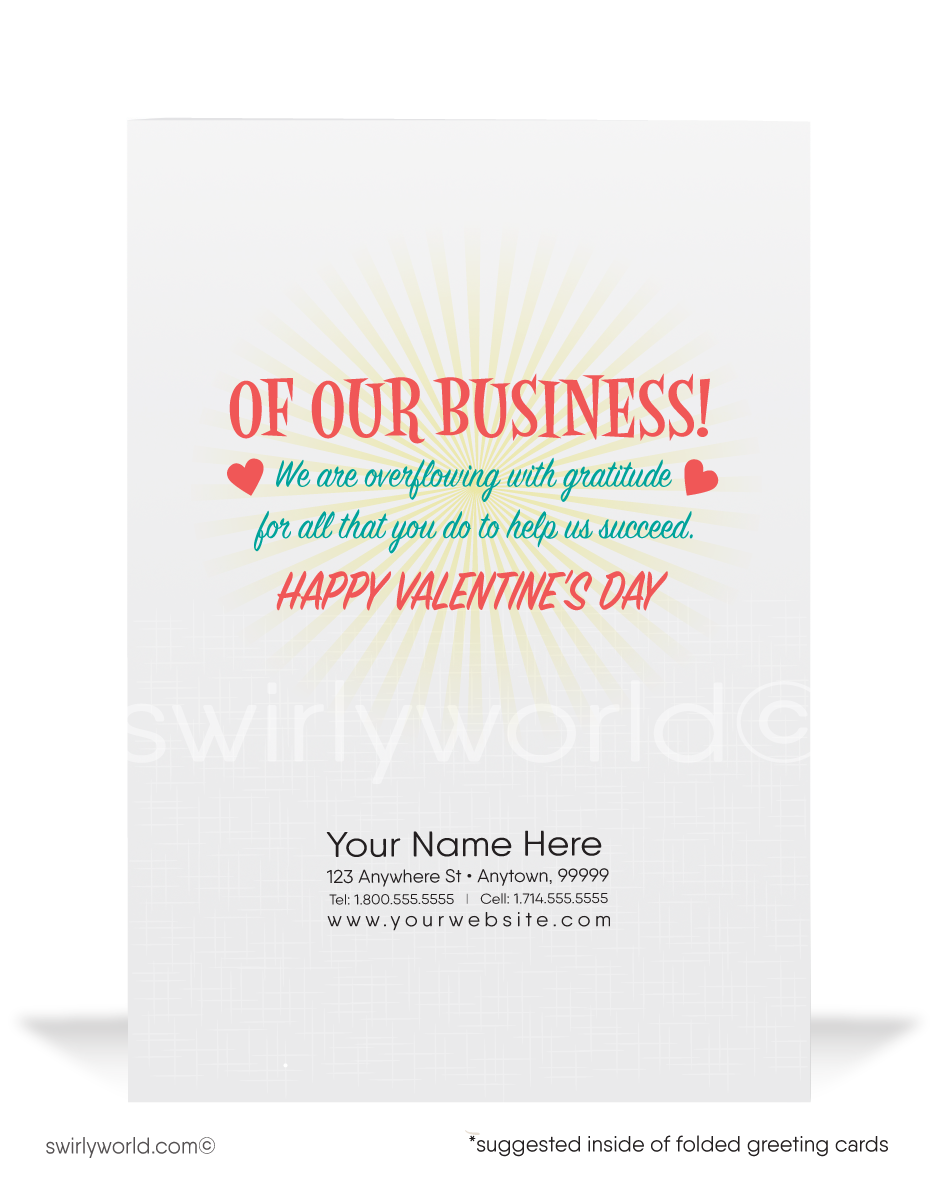 "Heart Of Our Business" Happy Valentine Cards for Clients
