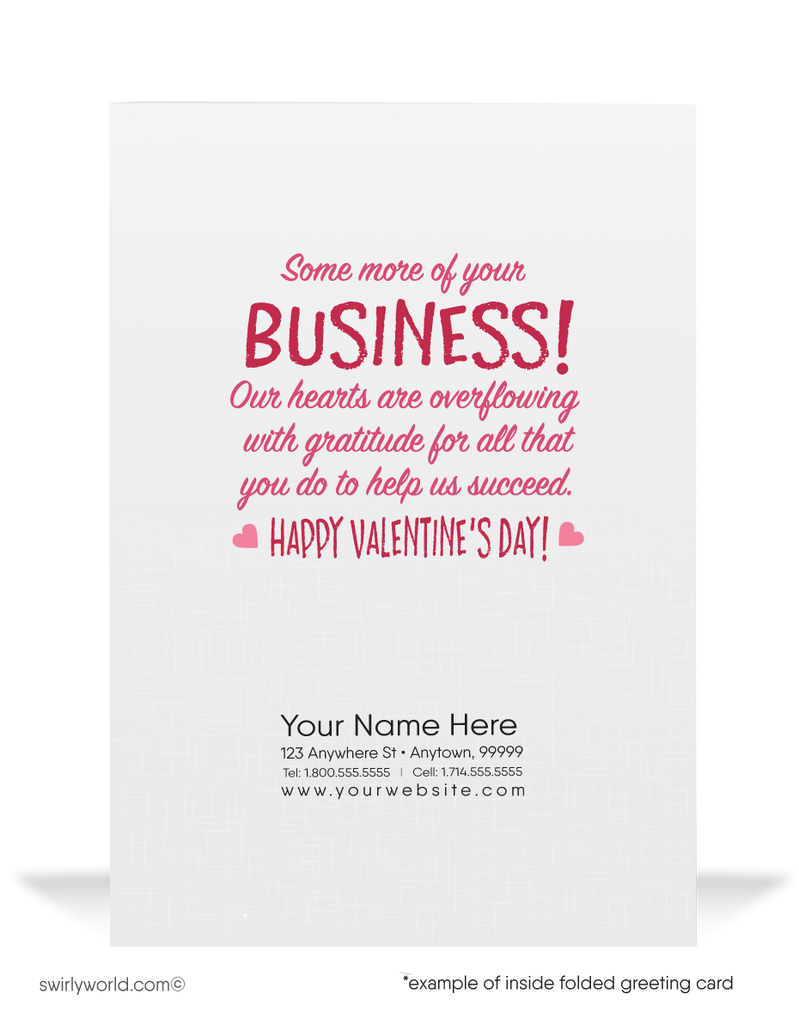 Retro Modern Cute Cupid Business Valentine's Day Cards For Customers