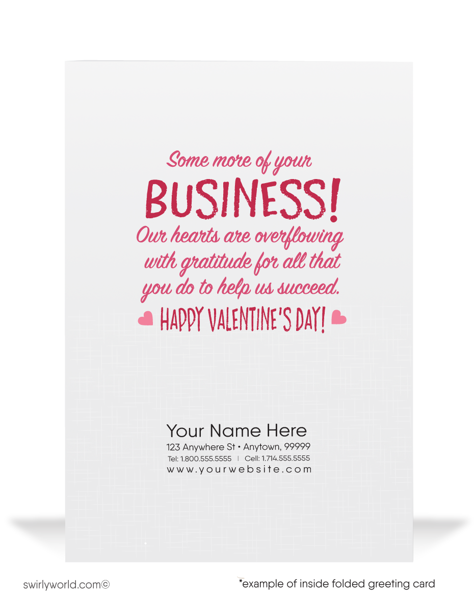 Retro Modern Cute Cupid Business Valentine's Day Cards For Customers