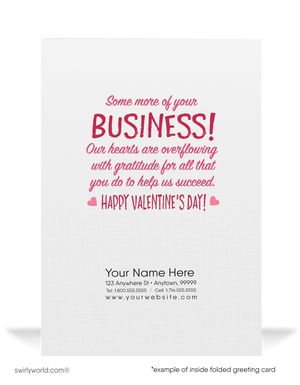 Retro Modern Cute Cupid Business Valentine's Day Cards For Customers