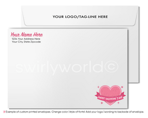 Retro Modern Cute Cupid Business Valentine's Day Cards For Customers