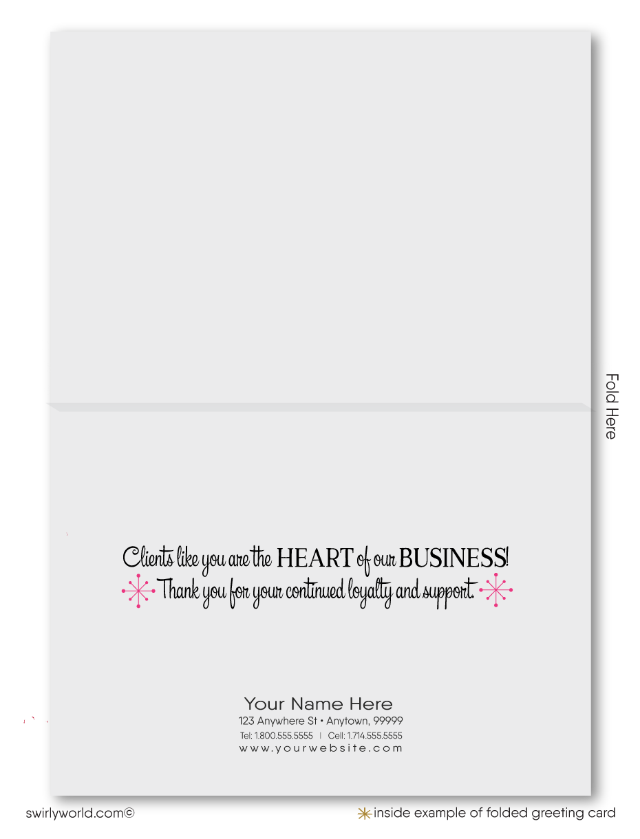 Cute conversation hearts business happy Valentine's Day cards for customers and clients.