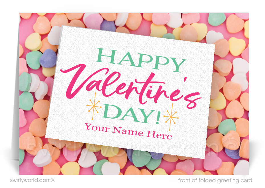 Cute conversation hearts business happy Valentine's Day cards for customers and clients.