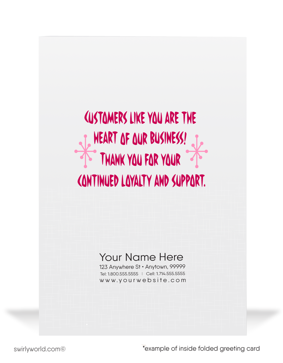 Heart Of Our Business Retro Modern Happy Valentine's Day Cards