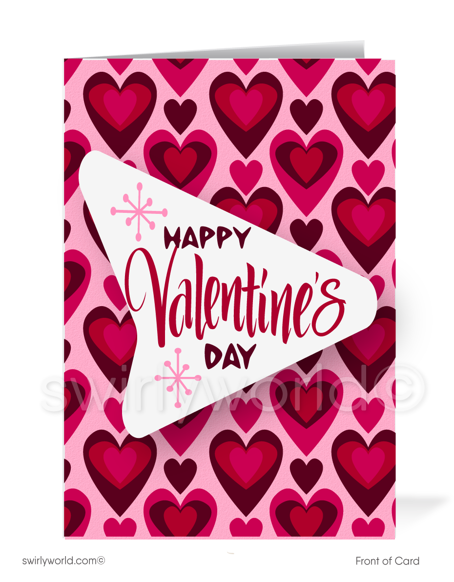 Heart Of Our Business Retro Modern Happy Valentine's Day Cards