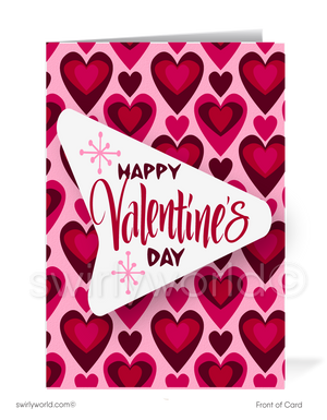 Heart Of Our Business Retro Modern Happy Valentine's Day Cards