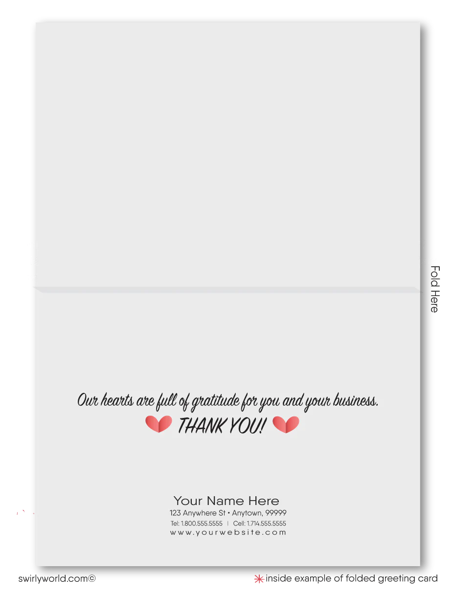 Vintage retro rustic professional business digital happy Valentine's day greeting cards for clients.