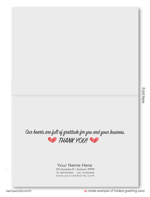 Digital Downloadable Vintage Rustic Business Happy Valentine's Day Cards for Clients
