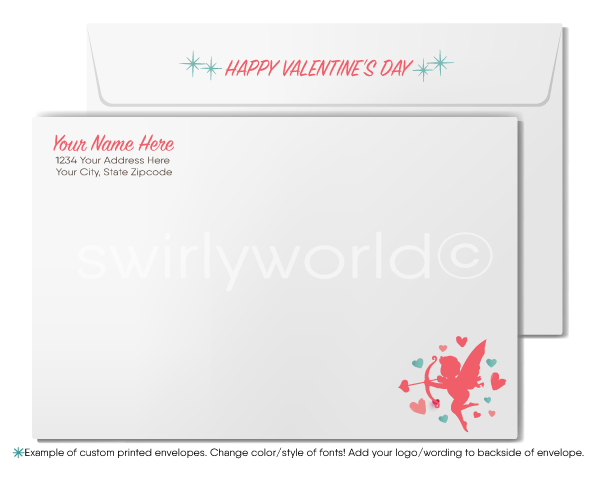 Vintage Rustic Business Professional Happy Valentine's Day Greeting Cards for Clients