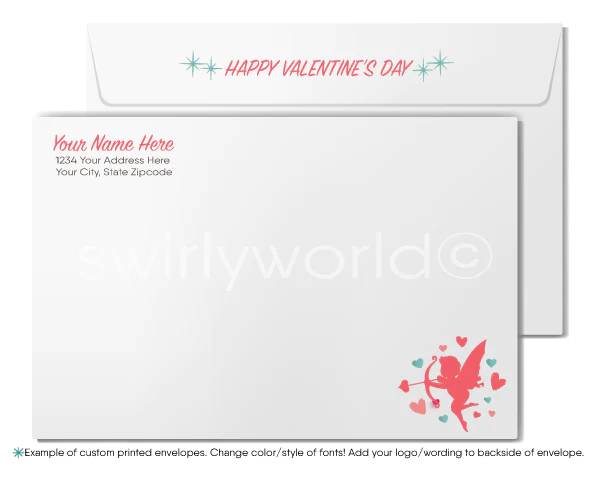 Digital Vintage Rustic Business Happy Valentine's Day Cards for Clients