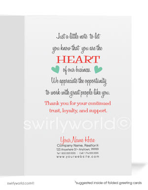 Corporate Professional Business Vintage Valentine's Day Greeting Cards for Clients