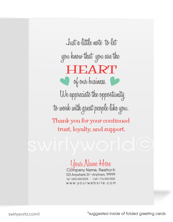 Digital Downloadable Professional Business Vintage Valentine's Day Cards for Clients
