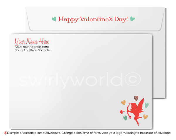 Corporate Professional Business Vintage Valentine's Day Greeting Cards for Clients