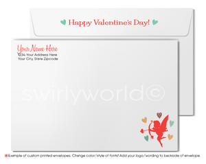 Corporate Professional Business Vintage Valentine's Day Greeting Cards for Clients