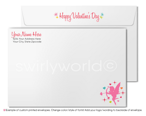 Digital Whimsical Hearts Retro Business Valentine's Day Cards for Clients