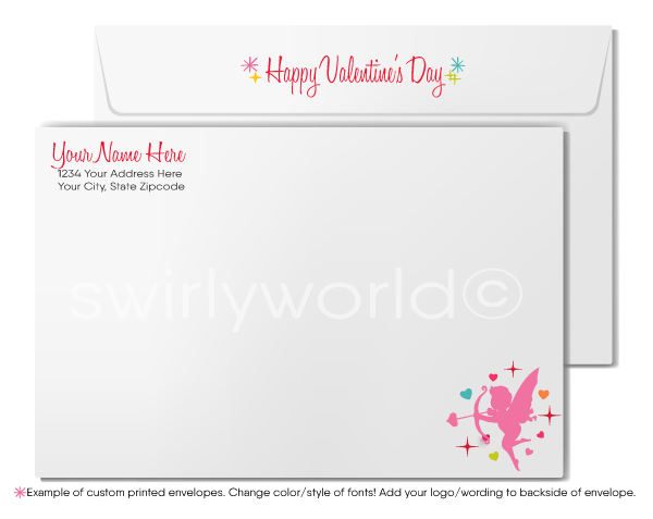 Retro Valentine’s Day Card for Business Professionals - Mid-Century Mod Design