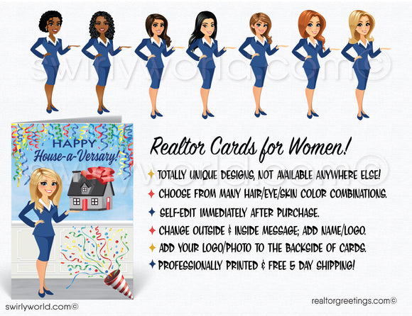home anniversary cards from realtors. Happy house-a-versary marketing for client home anniversary