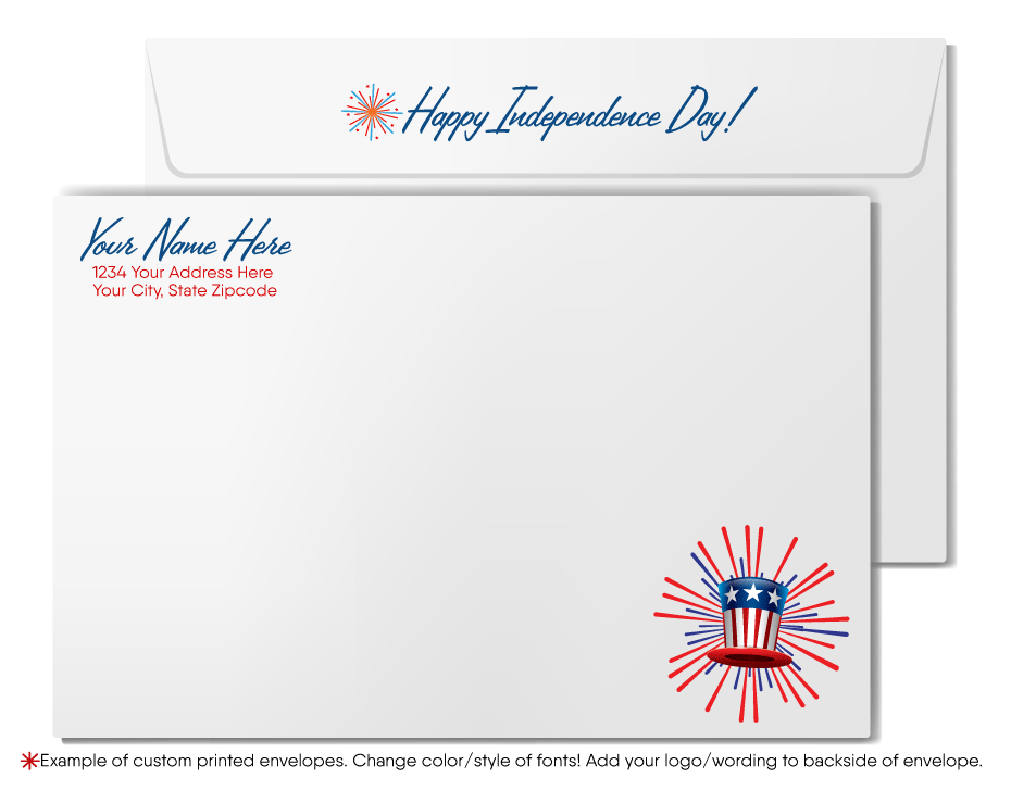 Vintage American Patriotic Happy Fourth 4th of July Independence Day Cards for Business