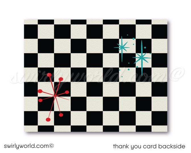 1950s Retro Rockabilly Bowling Alley Grease Rockabilly Party Digital Invitation Download