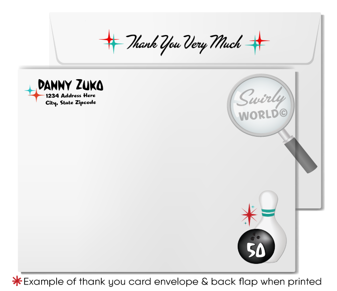 Step back to the 1950s with our Retro Rockabilly Bowling Birthday Party Invitation Set! 🎳✨ Featuring a stylish couple, poodle skirt, leather jacket, and 1957 Chevy car. Customize hair, skin, and eye colors. Includes printed invitations, thank you cards, and envelopes. Perfect for a nostalgic celebration!