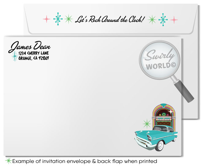 1950s Retro Nifty Fifties Jukebox Classic Car Show Birthday Vintage Car Show Digital Invite