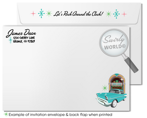 1950s Retro Nifty Fifties Jukebox Classic Car Show Birthday Vintage Car Show Digital Invite