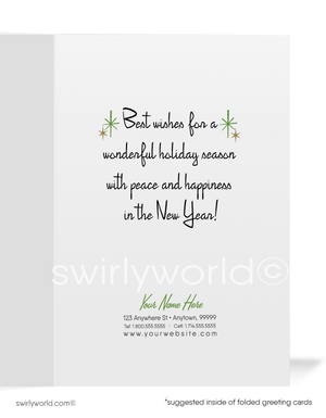 1960s Mid Century Modern Vintage Retro Trees MCM Christmas Holiday Cards