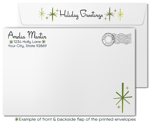 1960s Mid Century Modern Vintage Retro Trees MCM Christmas Holiday Cards