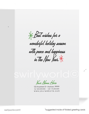 1960s Retro Christmas Cards - Vintage Holiday Cards With Matte Finish & Custom Options