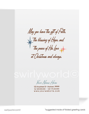 Vintage 1950s-1960s Mid-Century Modern Kitsch Angel Merry Christmas Holiday Cards