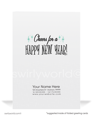 Mid-Century Modern Cards – Vintage Holiday Cards Featuring Whimsical Bears & Retro Festive Stationery