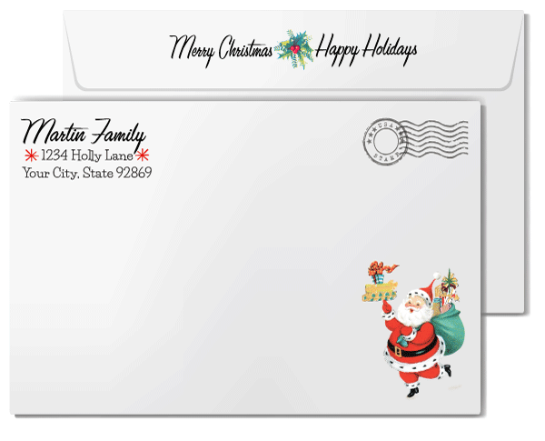 1950s Retro Mid-Century Style Vintage Christmas Holiday Cards for Realtors