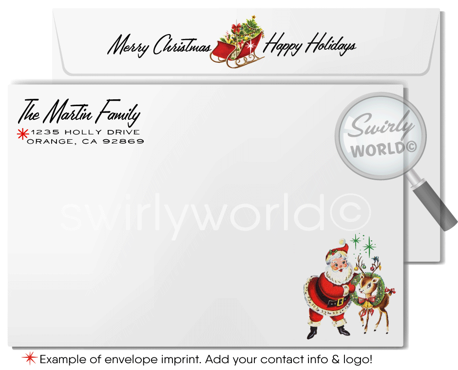 1950s-1960s Style Retro MCM Mid-Century Mod Vintage Candles Christmas Printed Holiday Cards - swirly-world-design 1950s-1960s-style-retro-mcm-mid-century-mod-vintage-candles-christmas-printed-holiday-cards-swirly-world-design
