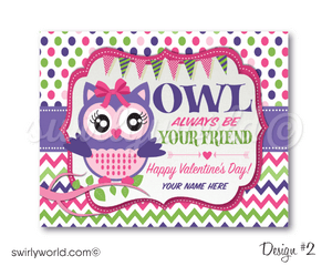 Gender Neutral Cute "Owl Be Your Friend" Valentine's Day Cards Digital Download