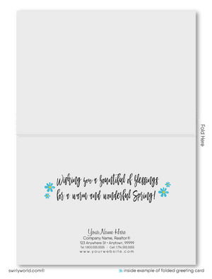 Beautiful Happy Springtime Spring has Sprung Floral Daisies Greeting Cards for Clients