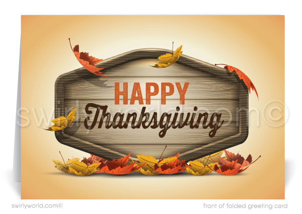 Traditional Corporate Professional Business Happy Thanksgiving greeting cards for customers. 