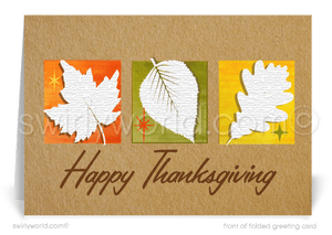 Step back to the 1950s with Swirly World's Retro Modern Thanksgiving card! Featuring abstract leaves and iconic atomic starbursts, this card is customizable via Corjl. Printed on premium cardstock, available in flat or folded styles, with optional custom envelopes to add a personalized touch.