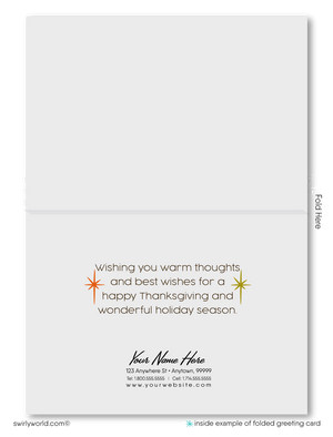 DIGITAL Atomic Retro Mid-Century Modern 1960s Happy Thanksgiving Cards