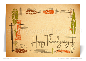 Atomic Retro Mid-Century Modern 1960s Happy Thanksgiving Cards