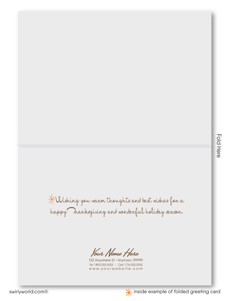 Retro Mid-Century Modern Style Happy Thanksgiving Greeting Cards for Business