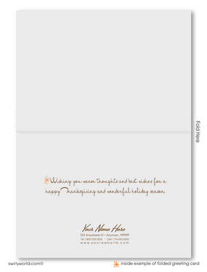 Classic Mid-Century Thanksgiving Card with Retro Design for Businesses