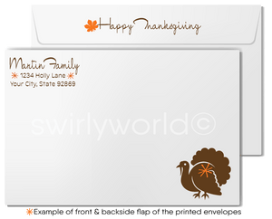 Classic Mid-Century Thanksgiving Card with Retro Design for Businesses